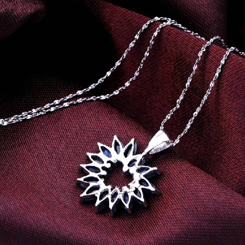 Ожерелье колье QI Xuan_Dark синий камень сердца кулон Necklace_Real Necklace_Quality Guaranteed_Manufacturer непосредственно продаж