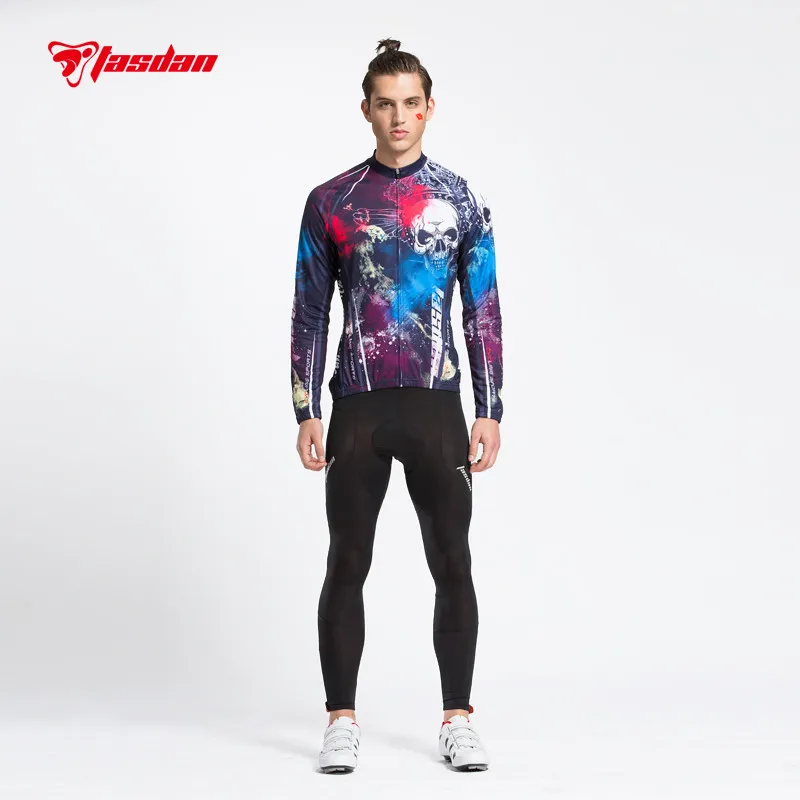 

Tasdan Bicycle Clothing Outdoor Climbing Cycling Long Sleeve Warm Cycling Jersey Suit Padded Pants for Men