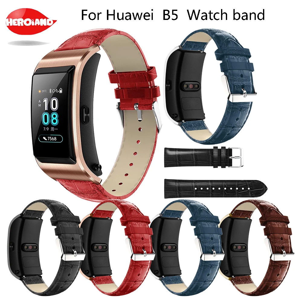 

2018 new Watch bands for Huawei Talk Band B5 Sports Smart Watch Wrist Bracelet pu leather Crocodile Belt trap Replacement bands