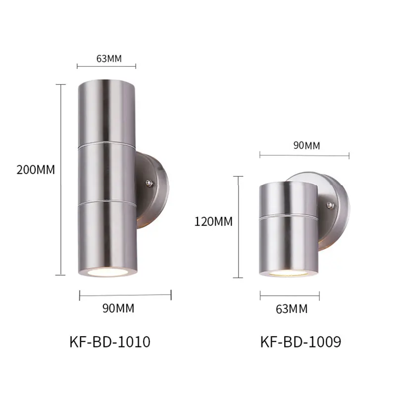 3 Вт 6 Вт светодиодный настенный светильник из нержавеющей стали для улицы Водонепроницаемый светодиодный настенный светильник вверх и вниз для крыльца Светодиодная лампа на кронштейне с лампой GU10