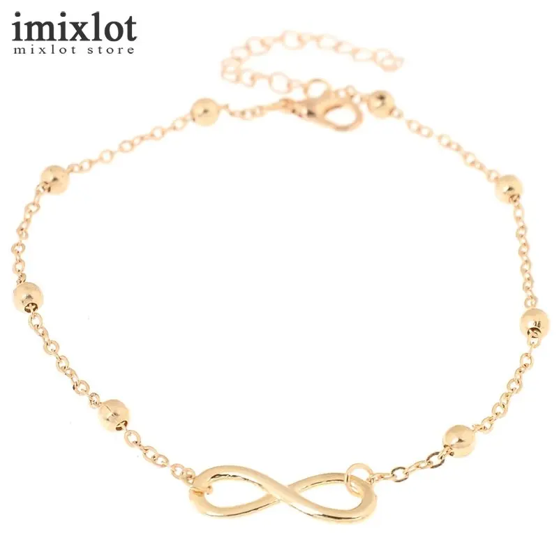 Imixlot 10 шт. бесконечное Бусины ноги/Cheville цепи Ножные браслеты Браслеты цвет