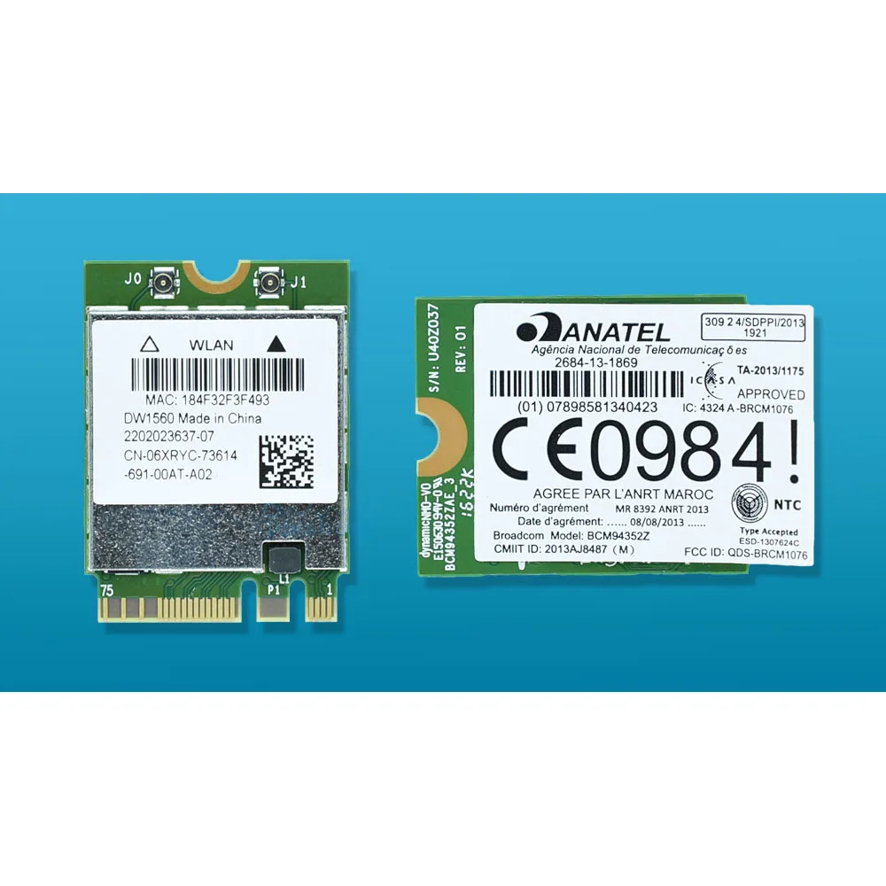 

BCM94352Z DW1560 06XRYC 802.11ac NGFF M2 867Mbps BCM94352 BT4.0 WiFi Wireless Network Card