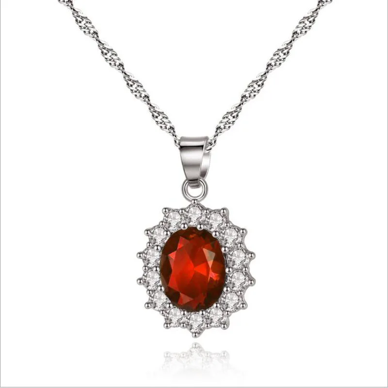 

KOFSAC New Luxury Crystal CZ Sun Flower Pendant Necklace Charm 925 Silver Necklaces for Women Valentine's Day Fine Jewelry Gift