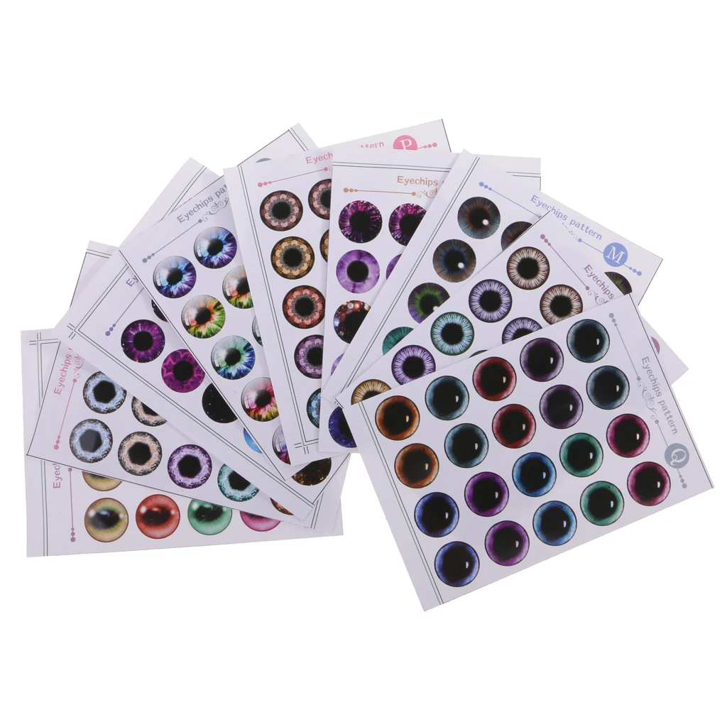 9 Sheets Doll Eyes Chips Pattern for Blythe Dolls DIY Making Accessory J-R
