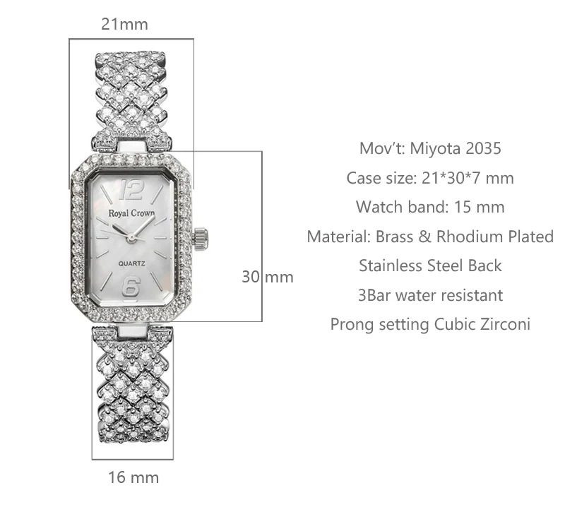 Новые роскошные ювелирные изделия женские часы изысканные модные часы перламутровые схватка кристалл браслет девушка подарок Королевская корона коробка