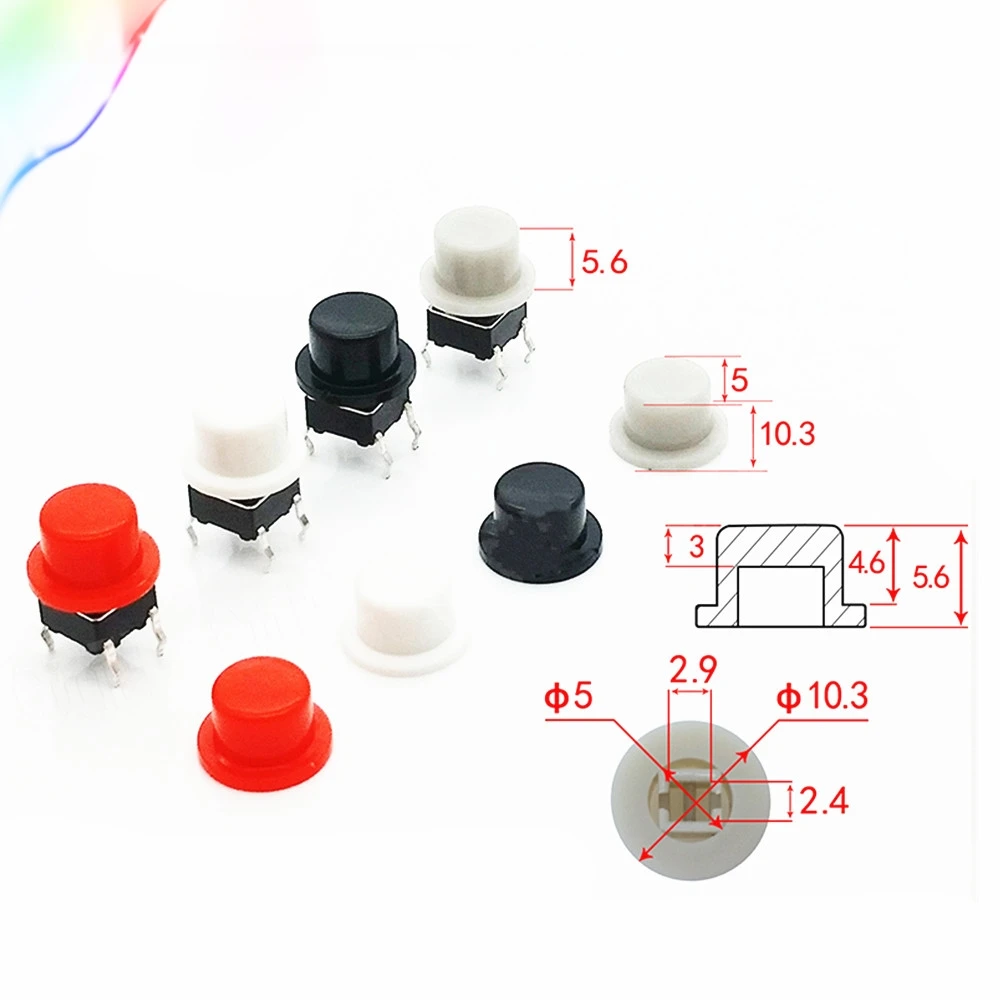 

50pcs Free shopping 5.6*6.9 the cylinder inner diameter of the button cap is 2.9*2.4 suitable for 6*6 square head touch switch