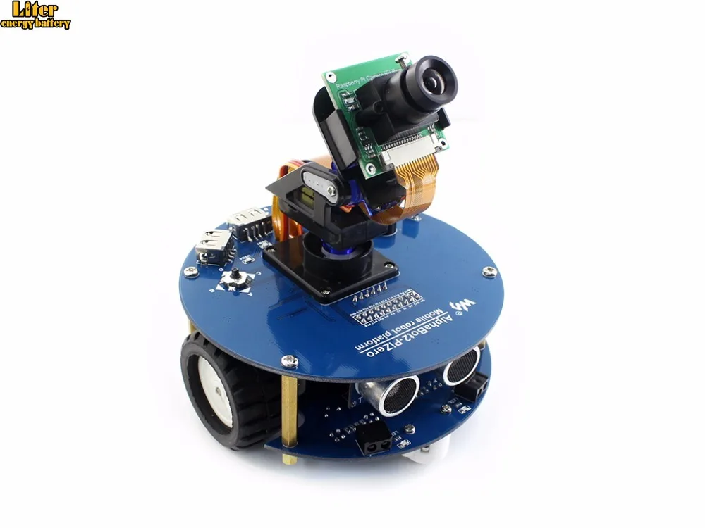 AlphaBot2 robot building kit для Raspberry Pi Zero/Zero W (без Pi) + Ультразвуковой датчик камера RPi (B)+