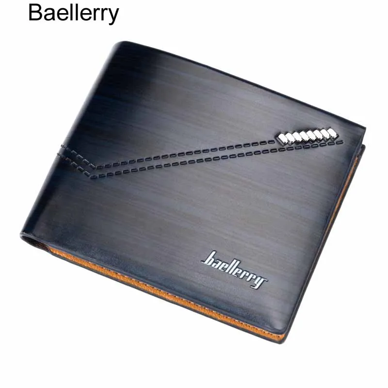 Men Classic Baellery Brand Men wallet England Letter PU Leather Wallet