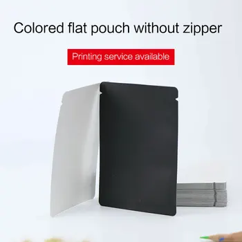 

flat bottom pouch without zipper matte black white aluminum foil bag food mask packaging bags