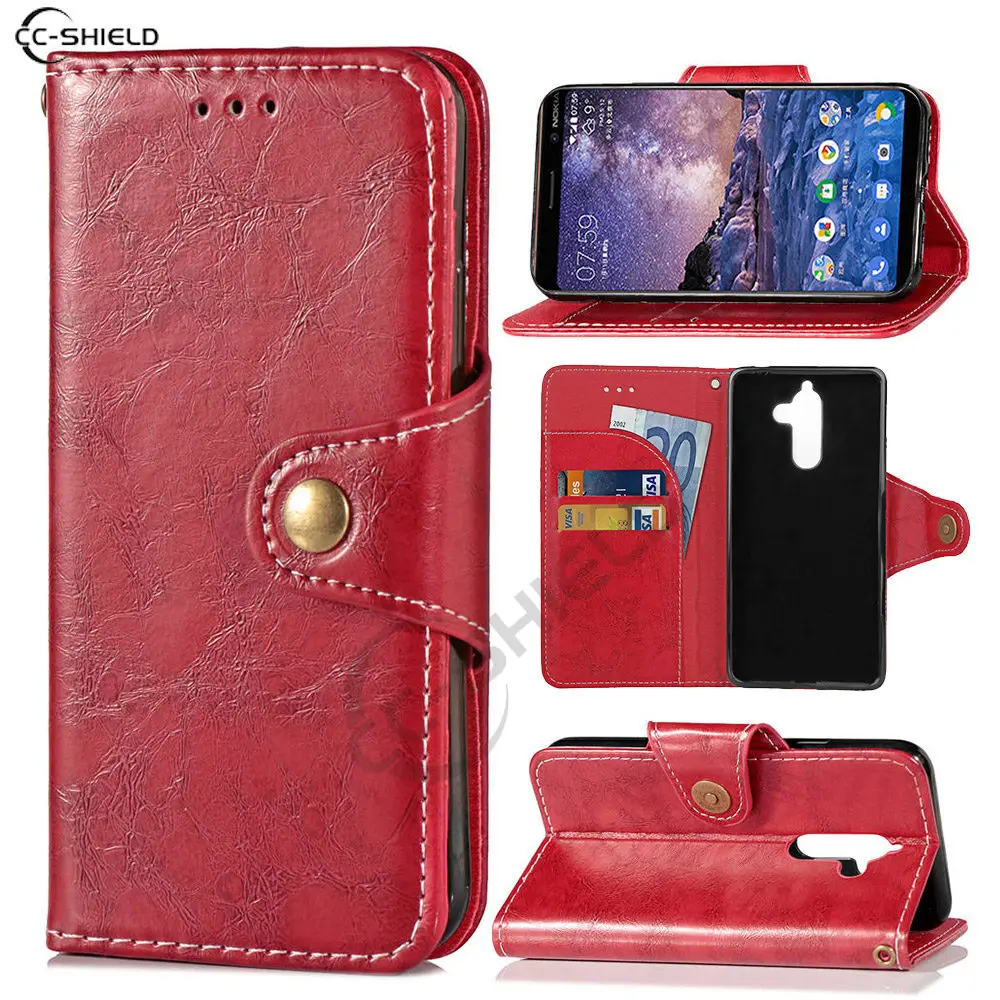 

Flip Case for Nokia 7 Plus 7+ TA-1046 TA-1062 Wax Oil Business Leather Cover Phone Case for Nokia7 Plus TA 1046 1062 Wallet Capa