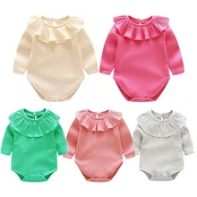 

Japan Style Newborn Baby Bodysuits Cotton Long Sleeve Ruffled Autumn Baby Climbing Suit Baby Jumpsuit Baby Girls Clothes Body