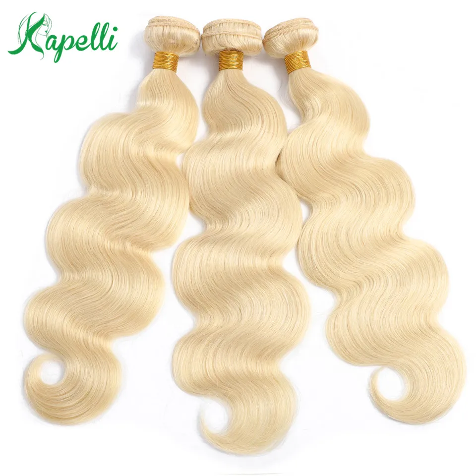 

Ombre Human Hair Extensions 613 Peruvian Body Wave Bundles Colored Human Hair Weave 3/4 Bundles Dark Root Blonde Bundles Remy