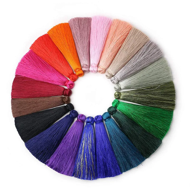 

10pcs 12cm Tassels For Earing Accesorries Charm Pendant Satin Tassels for DIY Jewelry Making Findings