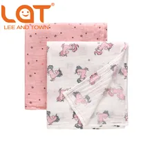 LAT 2 шт./кор. для маленьких мальчиков и девочек мягкий натуральный хлопок; муслиновая пеленка Одеяло Обёрточная бумага, отрыжка ткань и коляска крышка, идеальный подарок на вечеринку для будущей мамы