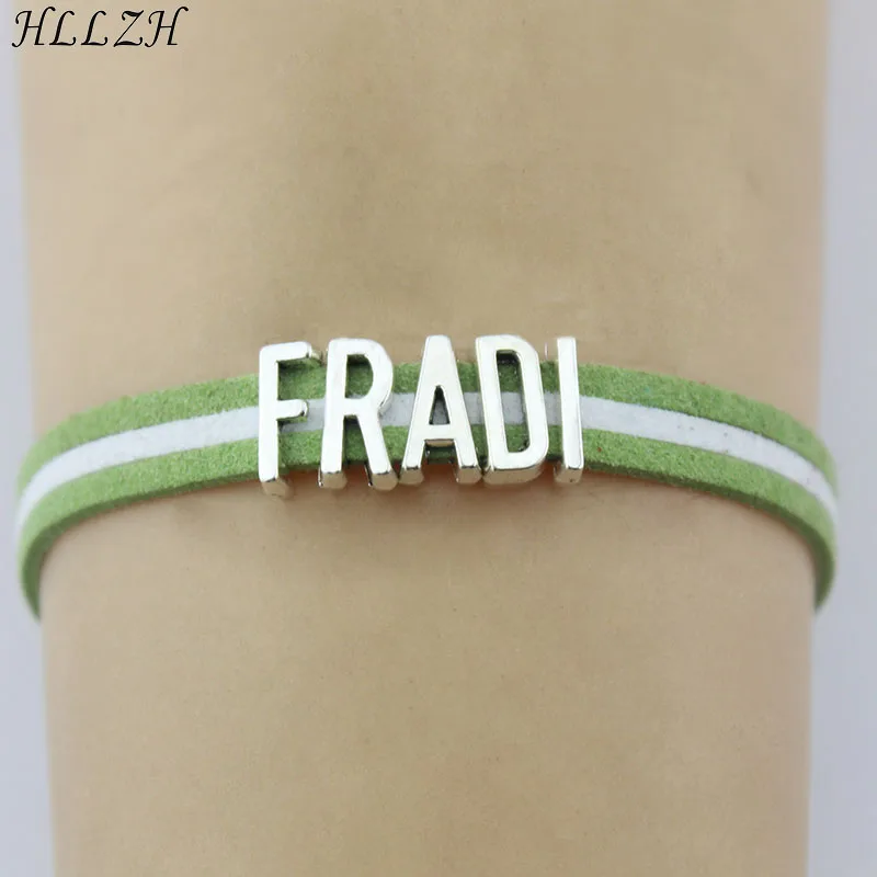 Индивидуальный заказ Fradi, Dvtk, Ute, Dvsc ручной работы Веревка Кожа письмо шарм браслеты плетение браслет для женщин мужчин делая ювелирные изделия