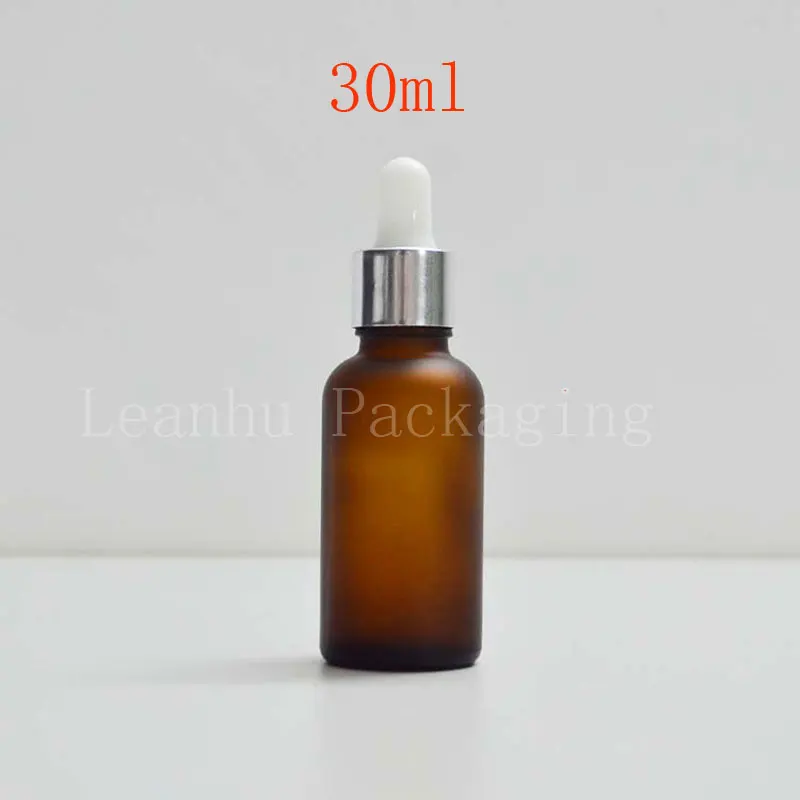 

20 X 30ml frosted brown oil dropper bottle 1oz Brown Pipette Dropper Vial,1oz Glass Cosmetic Container