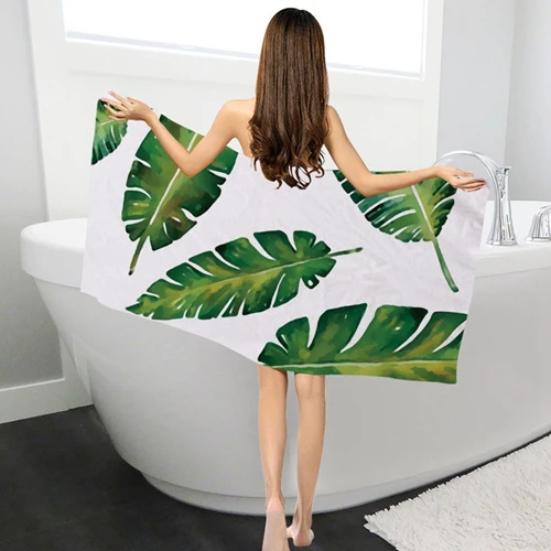 Rectangle Swimming Bath Towel Tropical Plants Pattern Printed Microfiber Swimwear Shower Blanket Beach Towel Picnic Mat YJ0013 - Цвет: 4
