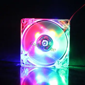 

Gdstime 5 Pcs Colorful LED Transparent PC Computer DC 12V 4Pin 8CM 80mm Case System Cooling Fan