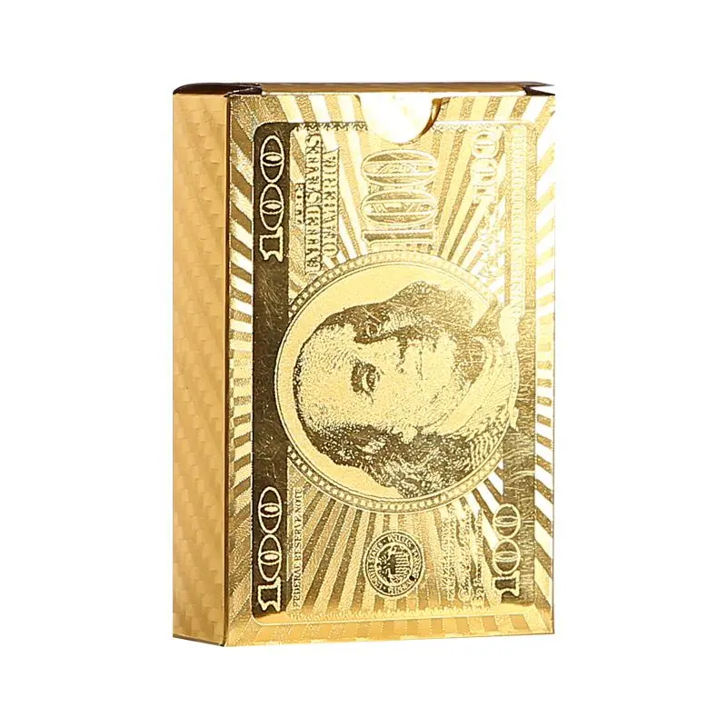 Golden Plastic Playing Cards Waterproof PVC Poker Creative Collection Durable Gift Game Cards Plastic Poker Cards Playing - Цвет: USD golden-09