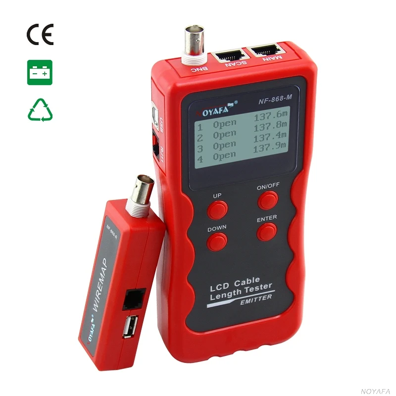

NOYAFA Top Quality Cable Length Tester Emitter NF-868A LCD English Version lan tracker finding