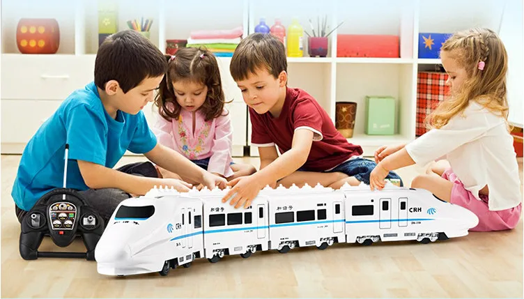 

Huge Size Music  RC Train Toy  Electric Remote Control Rail 4W RC Car Model Train For Kids Gift  Railway Track Train Toyss