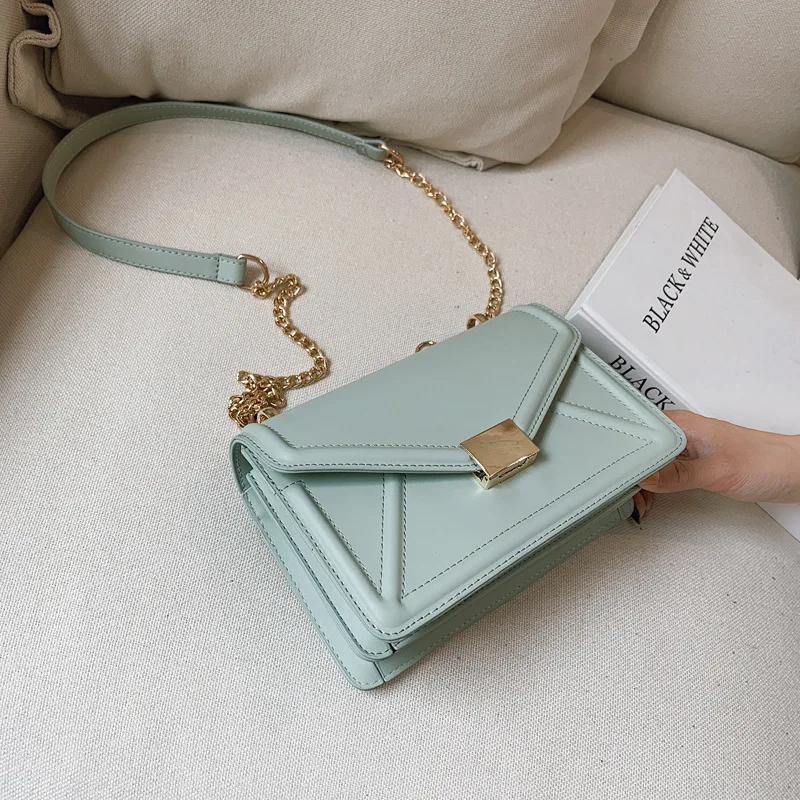 

2019 Fashion Simple Famous Brand Chain Clamshell Shoulder Bag Women Small Messenger Bag Flap Designer Crossbody Handbag Bolso