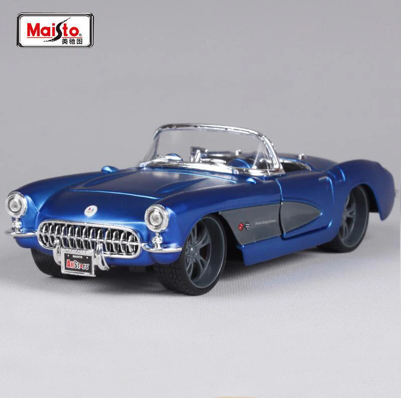 Высокое качество Maisto 1/24 Chevrolet Corvette 1957 литая под давлением модель автомобиля металлическая винтажная игрушка автомобиля с коробкой для детей подарок на день рождения игрушка