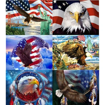 

Eagle Full Square&round 5D DIY Diamond Painting Flag And Animal Picture Diamond Embroidery Cross Stitch Mosaic Sticker Gift