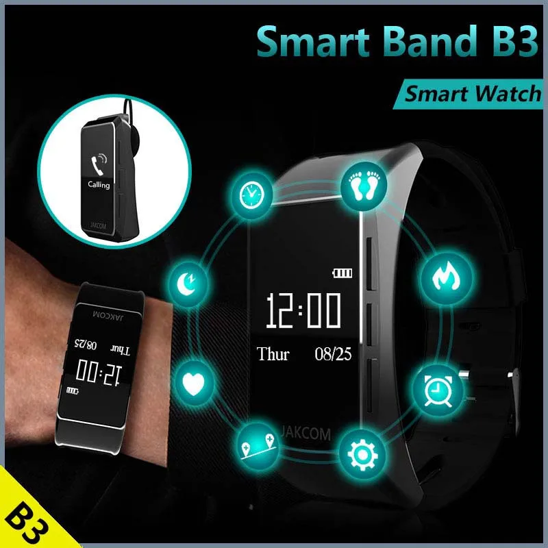 

Smart watch B3 Smart strap Watch New Product of Bluetooth Earphone Headphones With Custom Ear Plugs vs M Banda 2 Smartwatch