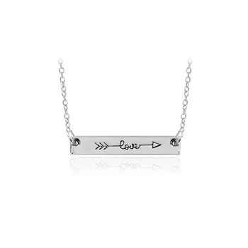 

Ingenious Lovers Arrow English alphabet LOVE Letters Pendants Necklace Alloy Arrow Through Heart Short Chain Necklace Jewelry