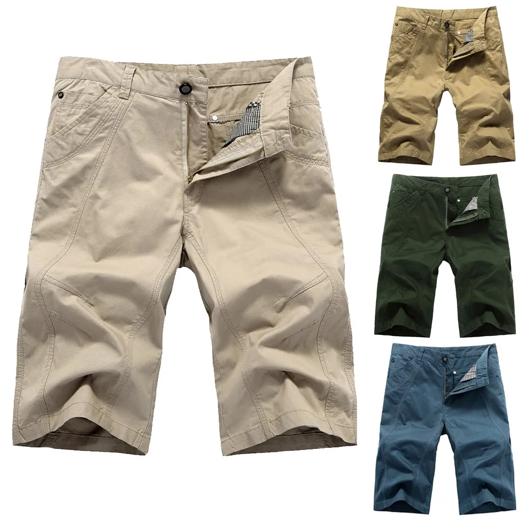 KLV/ модные Для Мужчин's Повседневное сезон: весна–лето сплошной карман на молнии до середины икры Длина спортивные штаны лосины 12,20