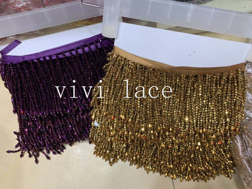 Yy317 新色 10 ヤード 10 センチメートルパープル ダークゴールデンペンダントリボンタッセルフリンジ夜会服の装飾ドレス ファッションデザイナー タッセルフリンジ Aliexpress