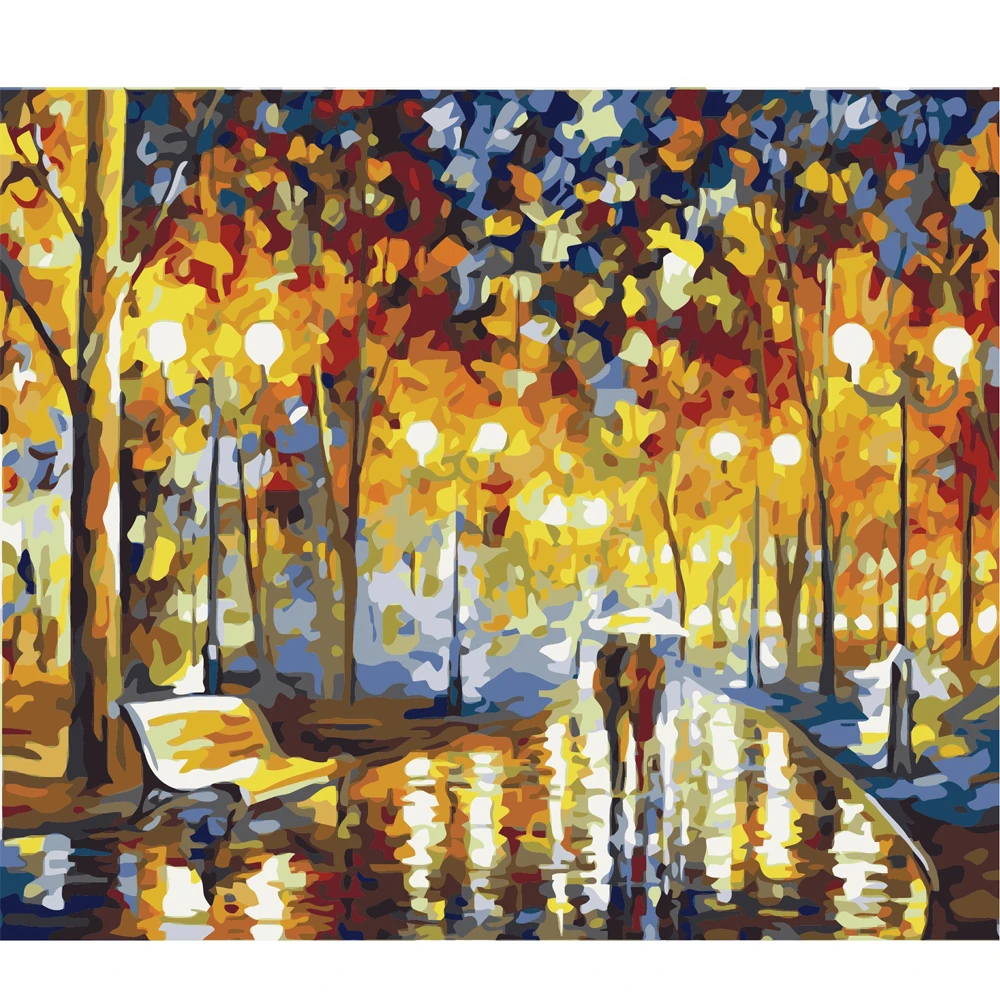 

DIY PBN Arcylic Painting Knife Carving Pictures By Numbers On Canvas Framed Wall Pictures Art For Living Room Home Decoration