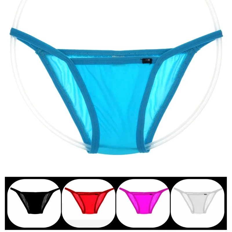 

2019 hot Mens Bikini Underwear Sexy briefs Gay Men Transparent new low waist breathable nylon men's sexy briefs men's underwear
