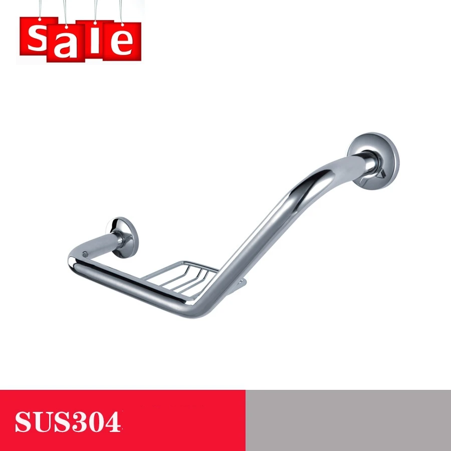 SUS304 stainless steel 400mm Polished Bathroom armrest Thickened