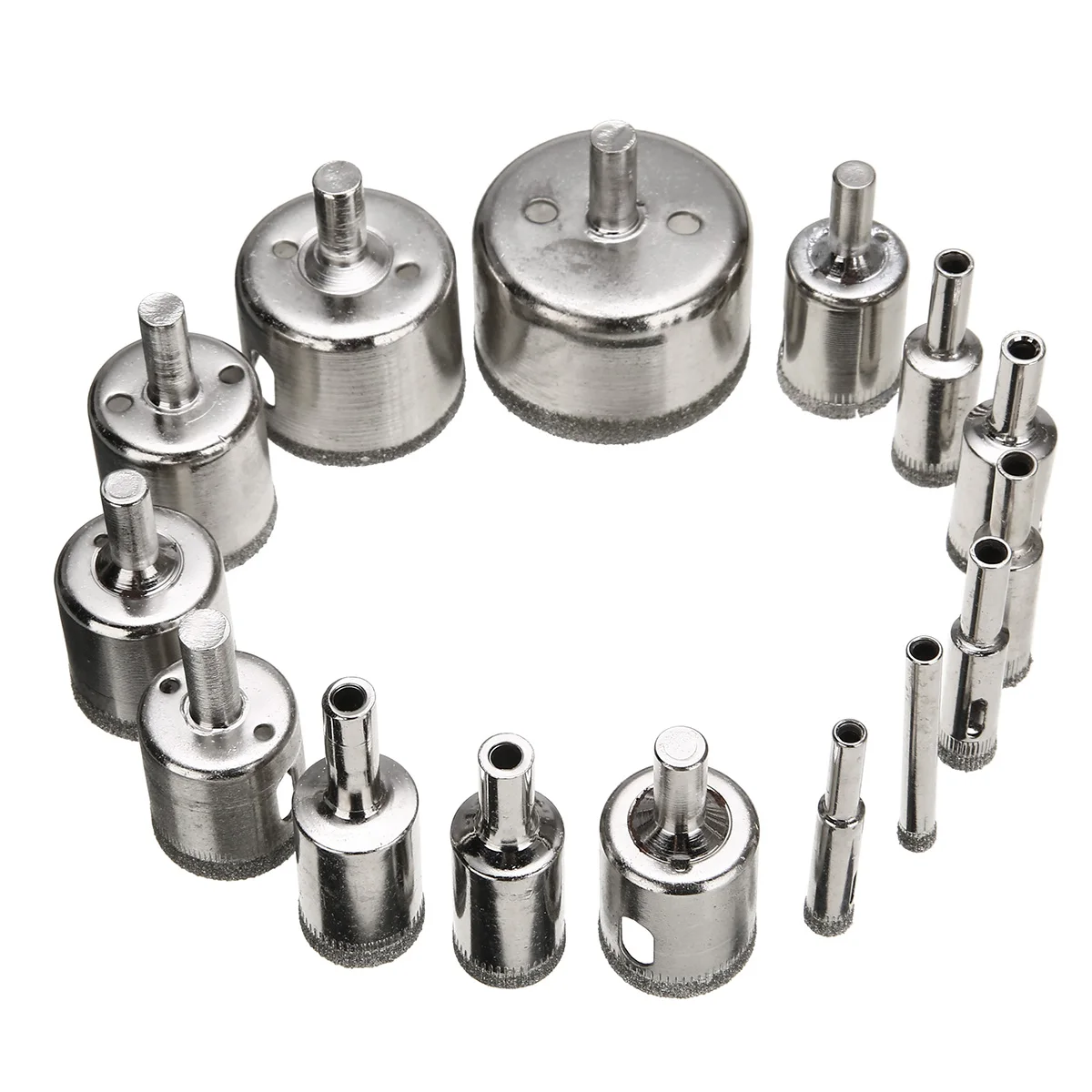 15pcs High Quality Hole Saw Drills Diamond Coated Drill Bits Set Tile Marble Glass Ceramic Hole Saw Tools Accessories 6mm-50mm
