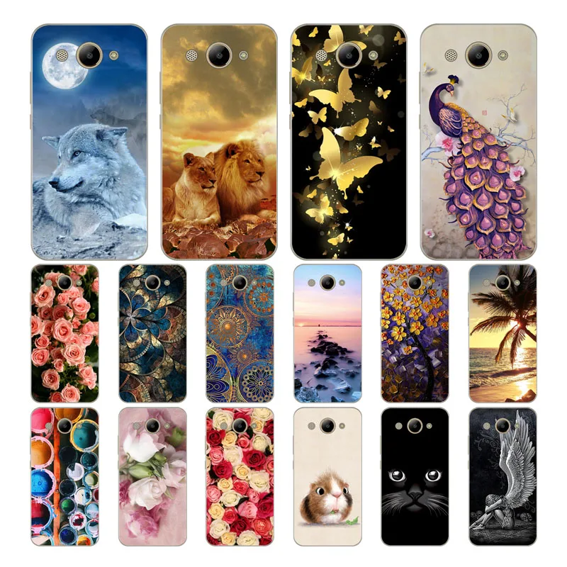 

Geruide For Huawei Y3 2017 CRO-L02 CRO-L22 Case Flowers Printed Soft Silicone TPU Back Cover Case For Huawei Y3 2017 Phone Cases