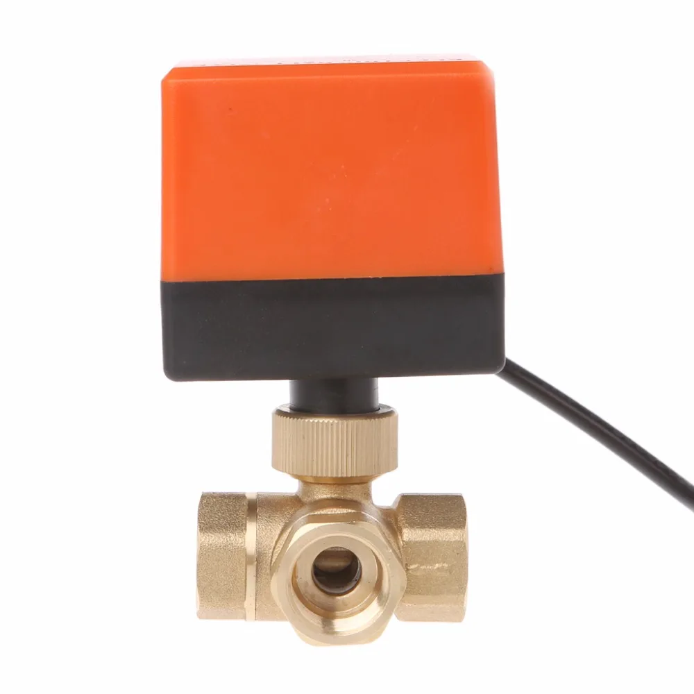 

3 Way Motorized Ball Valve Electric Three Line Two Way Control AC 220 DN15/DN20/DN25