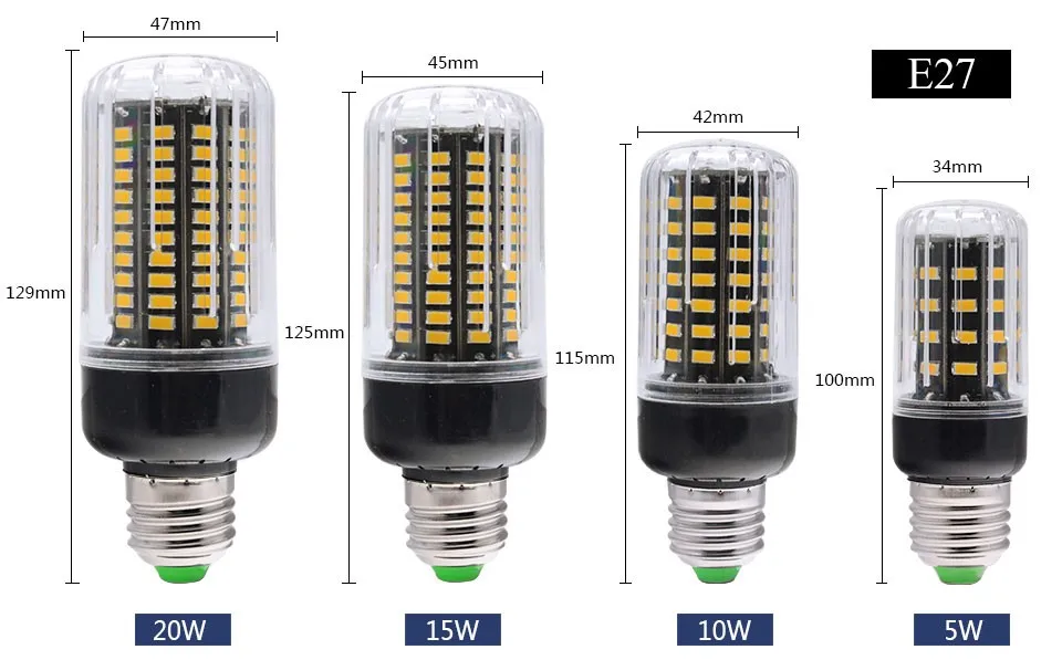 20 Вт люменов 5736 SMD Led кукурузная лампа светильник E27 E14 85 V-265 V 15W 10W 5W Светодиодная лампа без мерцания долговечная светодиодная лампа для светильник ing