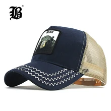 [FLB] бейсбольные кепки с вышивкой животных для мужчин и женщин, Снэпбэк хип-хоп шляпа, летние дышащие сетчатые солнцезащитные кепки, уличная одежда унисекс F192