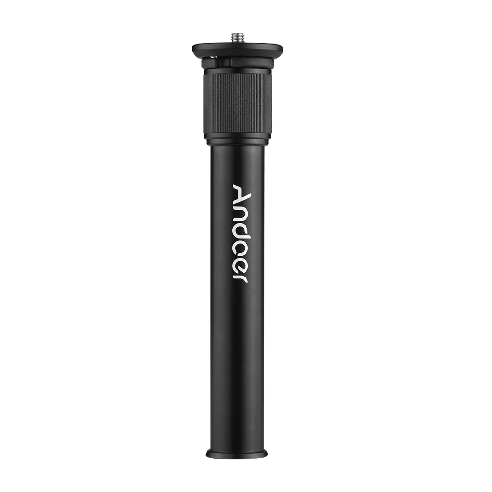 2-Section Center Column 19-30cm Adjustable Aluminum Alloy Tripod Center Column Shaft Extension Tube 3/8 Thread