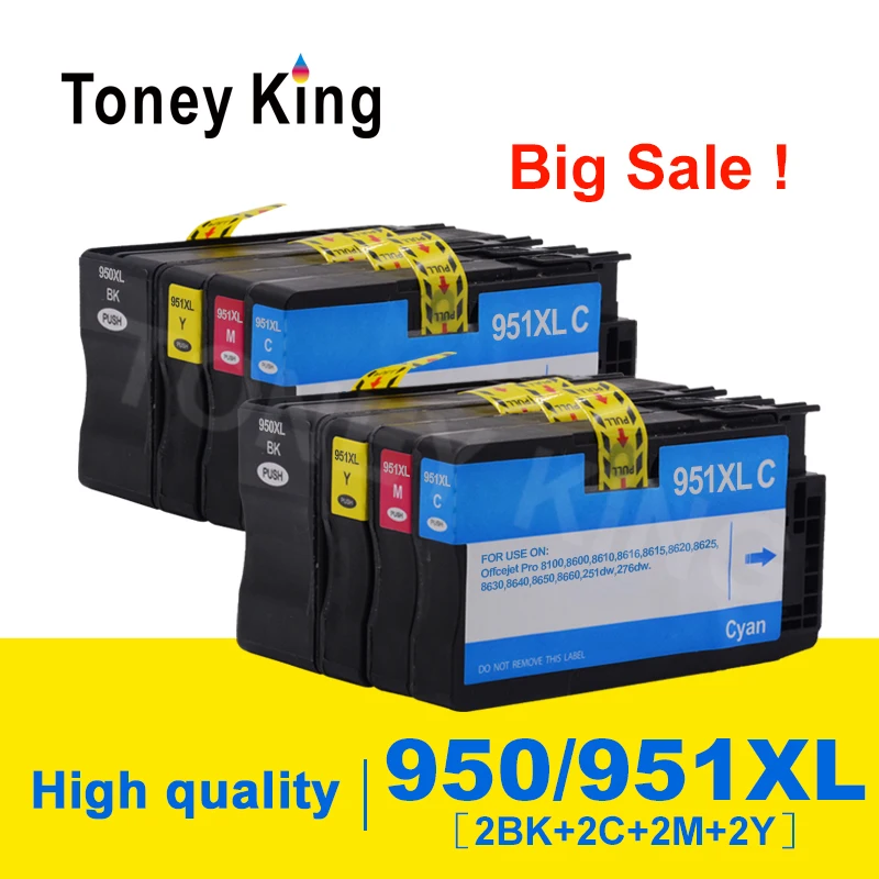 

Toney King 2set 950 951 XL 950XL 951XL Ink Cartridge Full With Ink For HP Officejet Pro 8100 8600 8610 8615 8620 8625 8630 251dw