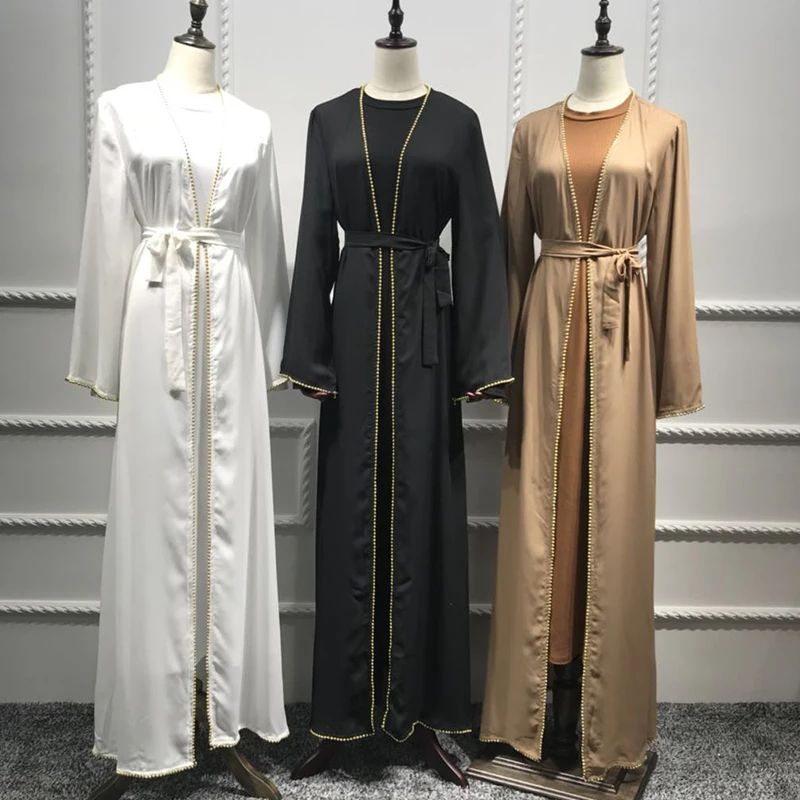 Buytiz мусульманское abaya Бисероплетение Макси платье кардиган длинные халаты