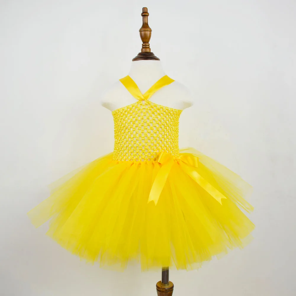 Baby Girl Yellow TUTU Dress Birthday Party Dress Photo Props Costume Newborn Infant Tutu