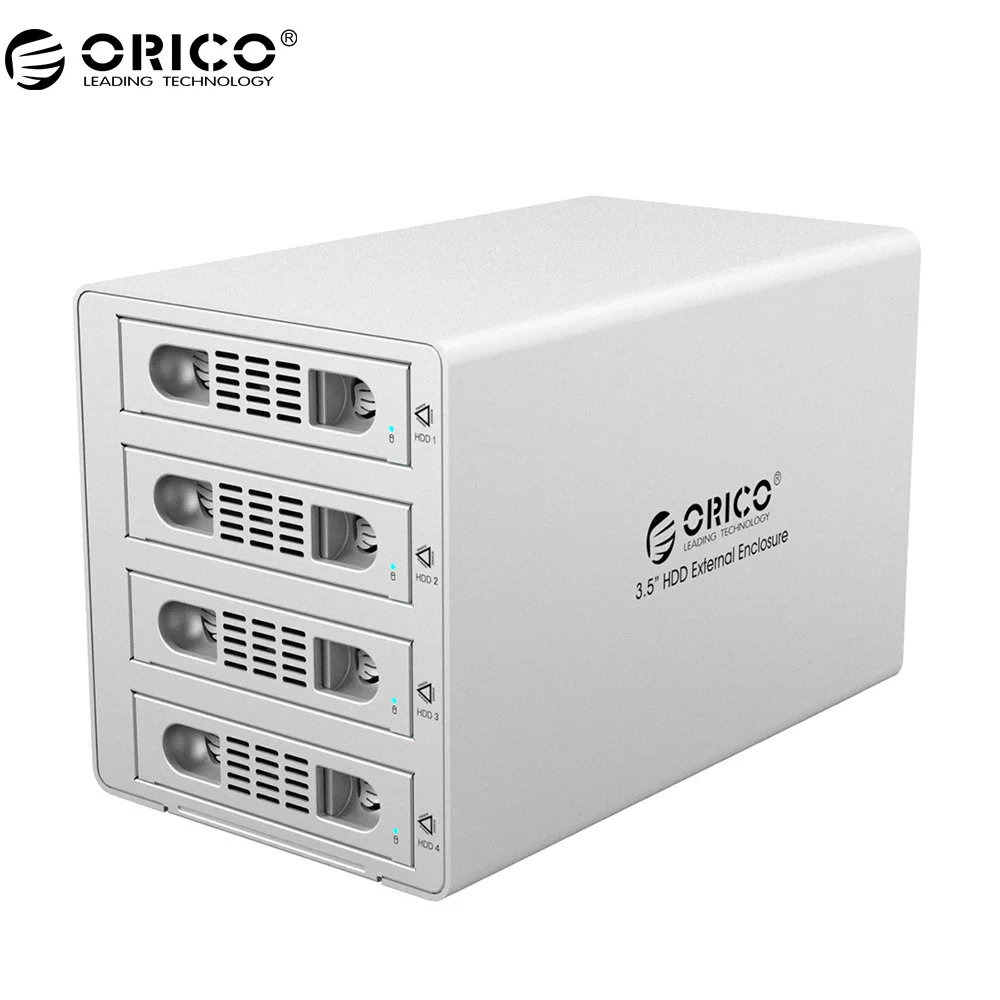 ORICO 3549RUS3 алюминиевый 3,5 дюймовый внешний корпус с несколькими отсеками для жесткого диска USB 3,0 eSATA порт с несколькими режимами RAID чехол для жесткого диска-Серебристый