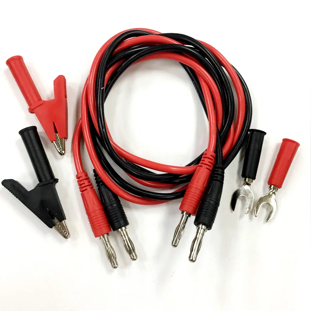 MagiDeal 4mm Banana Plug Test Leads with Alligator Clips and Spade Lugs