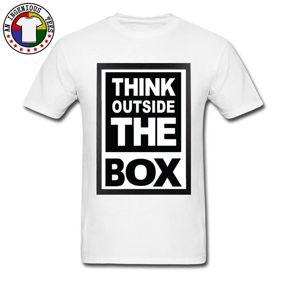 2018 горячая распродажа мужская футболка с цитатами Think Outside The Box футболки колледжа