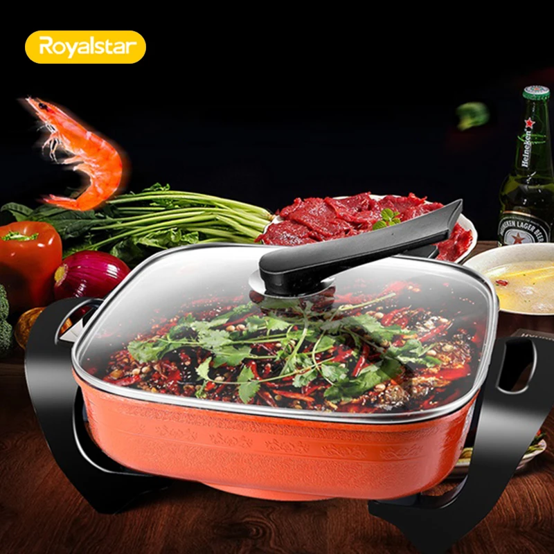 

Royalstar Electric skillets 1500W Electric Frying pan Fast Heating Hotpot Fry Pot Barbecue Multifunction Non-stick Pan 220V 5L