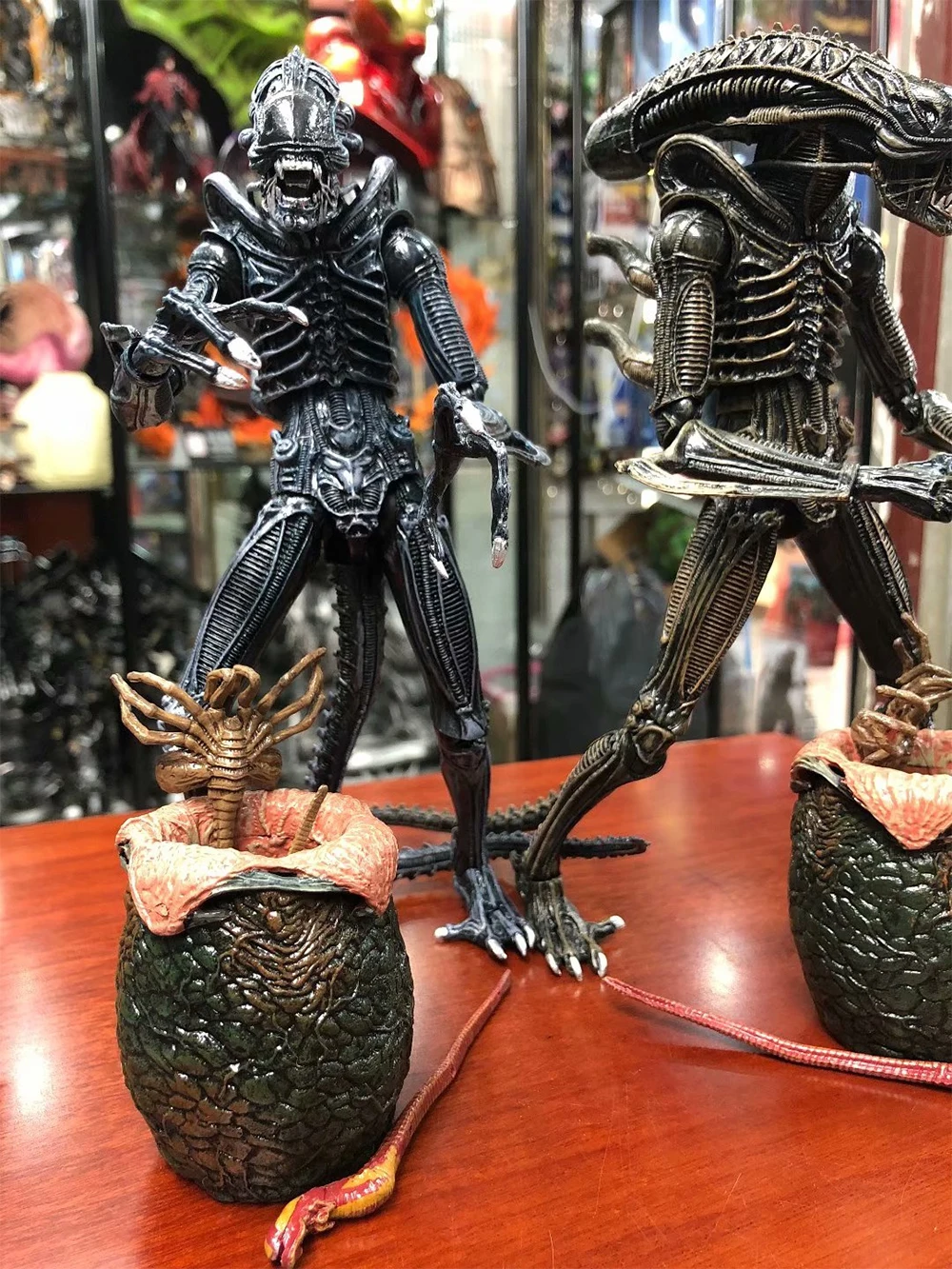 Preto e Cinza Figura de Ação Alienígenas Ovos Facehuggers Chestburster Pvc Collectible Modelo Brinquedos Boneca 1986 5 1986 alienígenas preto e cinza alienígenas ovos