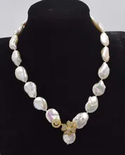 freshwater pearl white flat reborn keshi 12-15mm baroque necklace 18inch FPPJ wholesale beads nature freshwater pearl white flat reborn keshi 12-15mm baroque necklace 18inch FPPJ wholesale beads nature